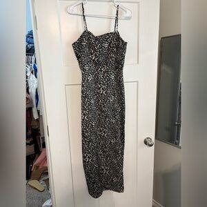 a new day Black and Cream Leopard Maxi Slip Dress